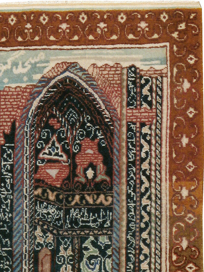 Vintage Persian Tabriz Pictorial Rug, No.15765 - Gss