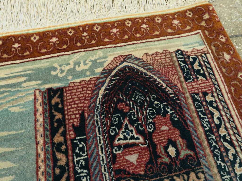 Vintage Persian Tabriz Pictorial Rug, No.15765 - Gss