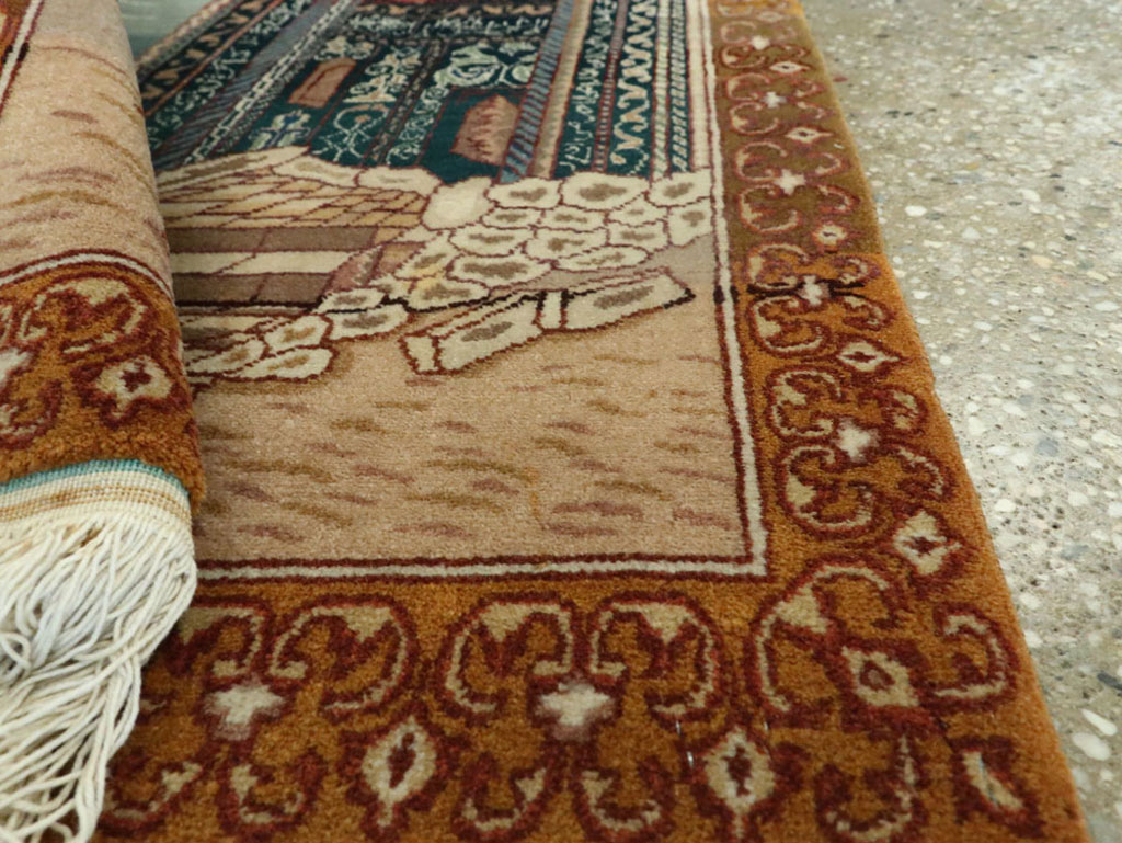 Vintage Persian Tabriz Pictorial Rug, No.15765 - Gss