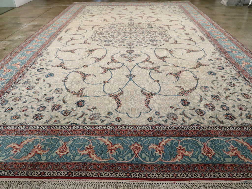 Vintage Persian Isfahan Oversize Carpet, No.15788 - Gss