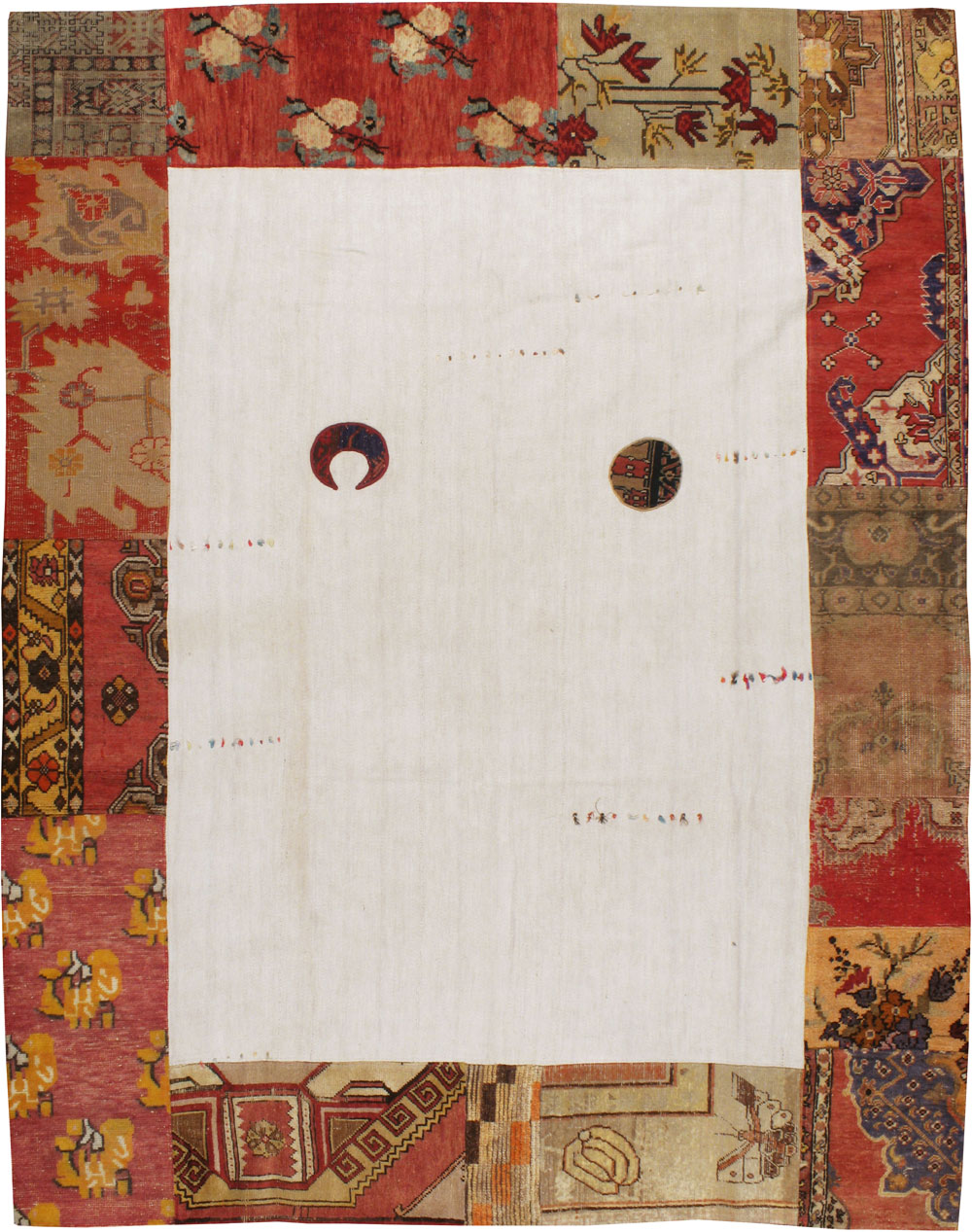 Modern Turkish Anatolian Patchwork Accent Carpet, No.15869 - Gss