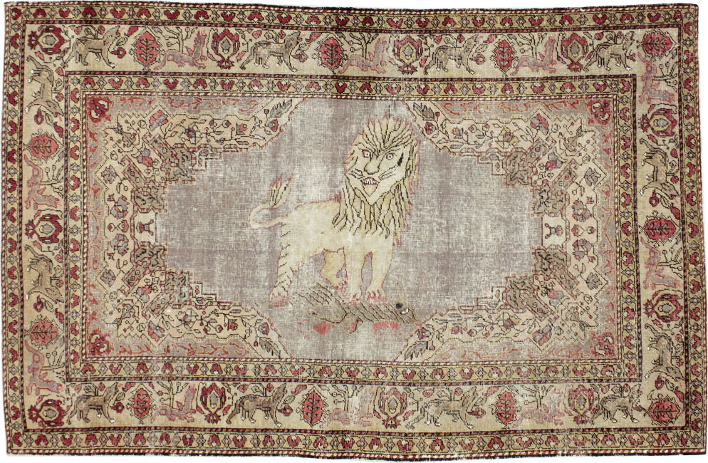 Vintage Turkish Sivas Pictorial Rug, No.15956 - Gss