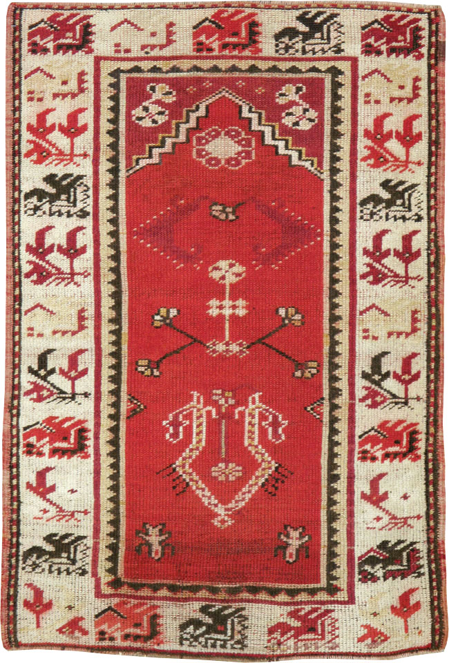 Vintage Turkish Oushak Throw Rug, No.16010 - Gss