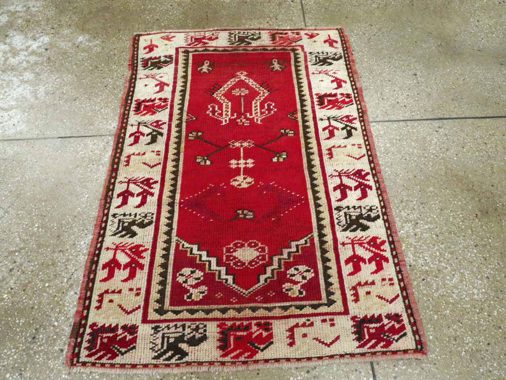 Vintage Turkish Oushak Throw Rug, No.16010 - Gss
