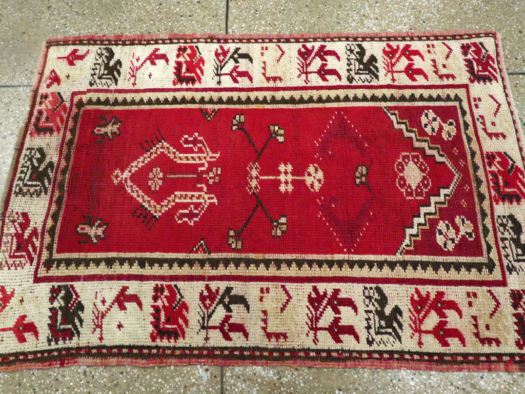 Vintage Turkish Oushak Throw Rug, No.16010 - Gss