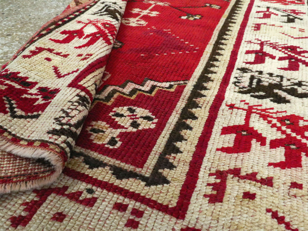 Vintage Turkish Oushak Throw Rug, No.16010 - Gss