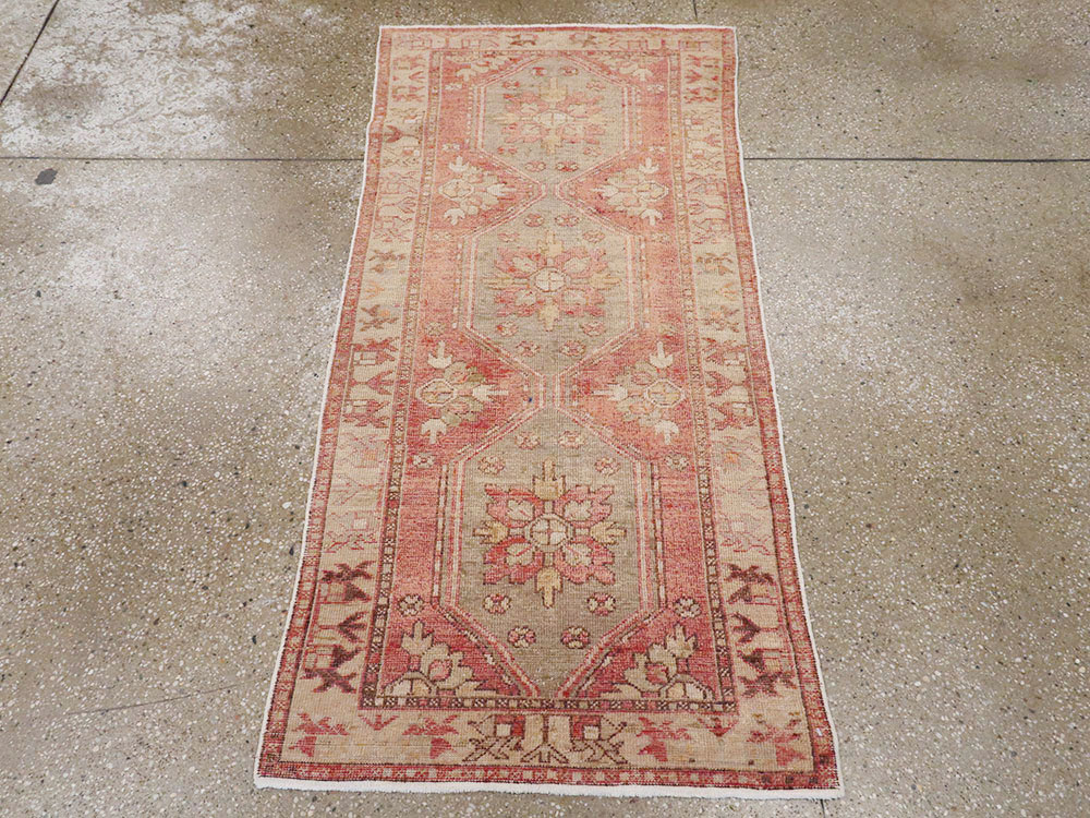 Vintage Turkish Oushak Throw Rug, No.16025 - Gss