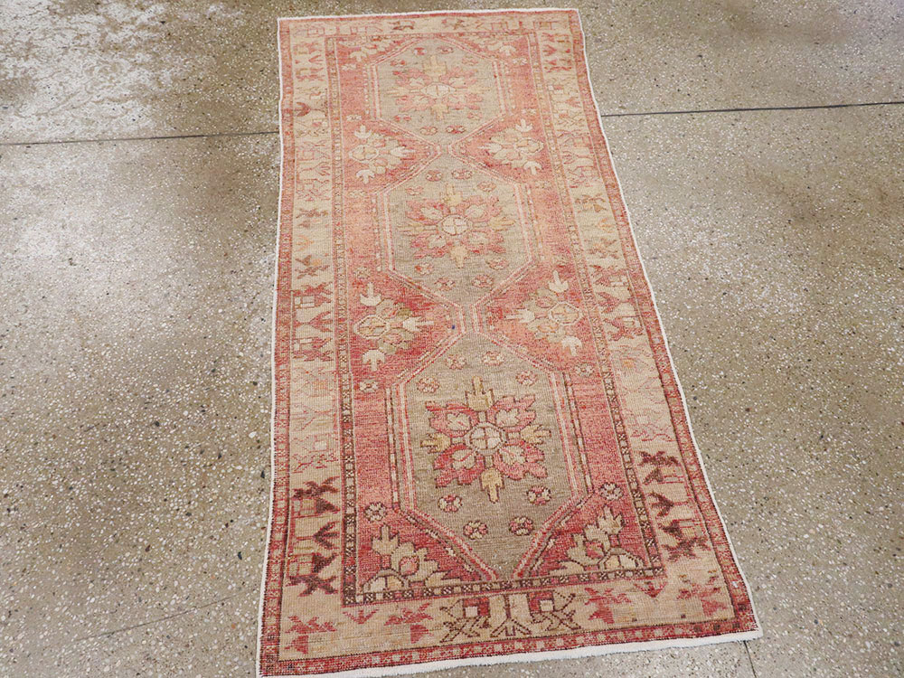 Vintage Turkish Oushak Throw Rug, No.16025 - Gss