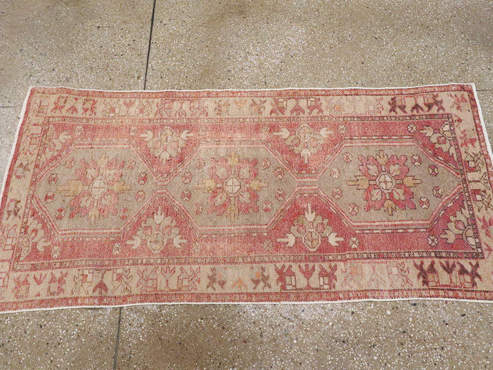 Vintage Turkish Oushak Throw Rug, No.16025 - Gss