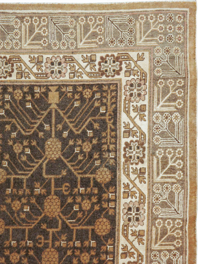 Antique East Turkestan Khotan Carpet, No.16049 - Gss