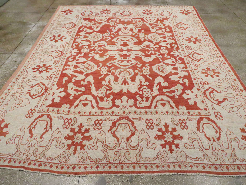 Antique Turkish Oushak Carpet, No.16084 - Gss