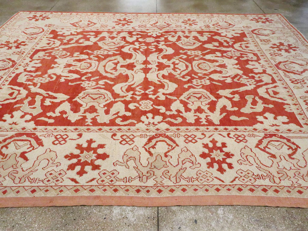 Antique Turkish Oushak Carpet, No.16084 - Gss