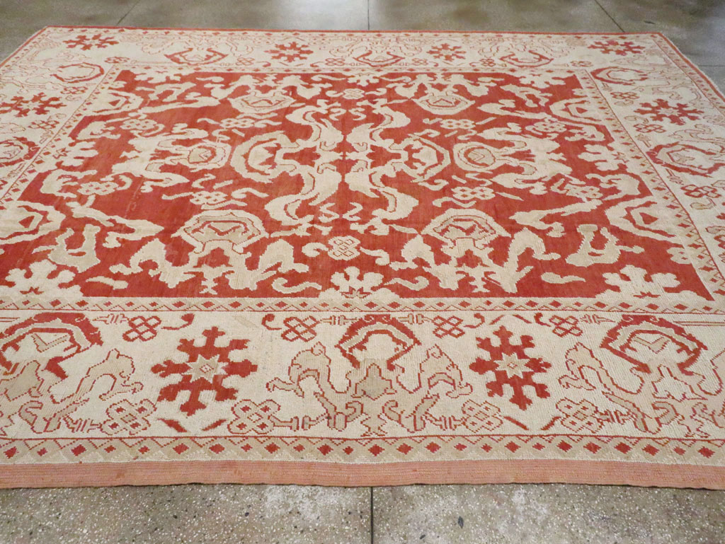 Antique Turkish Oushak Carpet, No.16084 - Gss