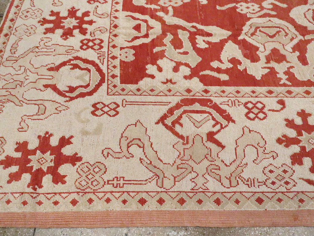 Antique Turkish Oushak Carpet, No.16084 - Gss
