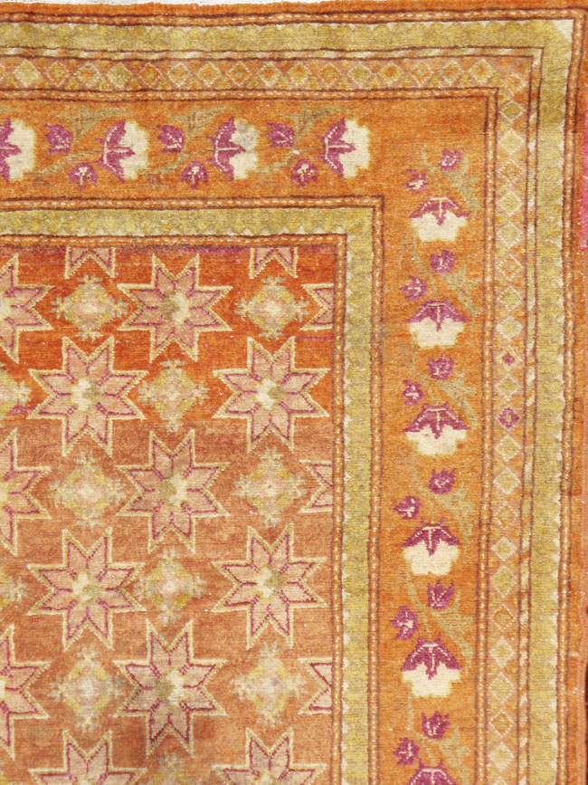 Vintage East Turkestan Samarkand Accent Rug, No.16219 - Gss