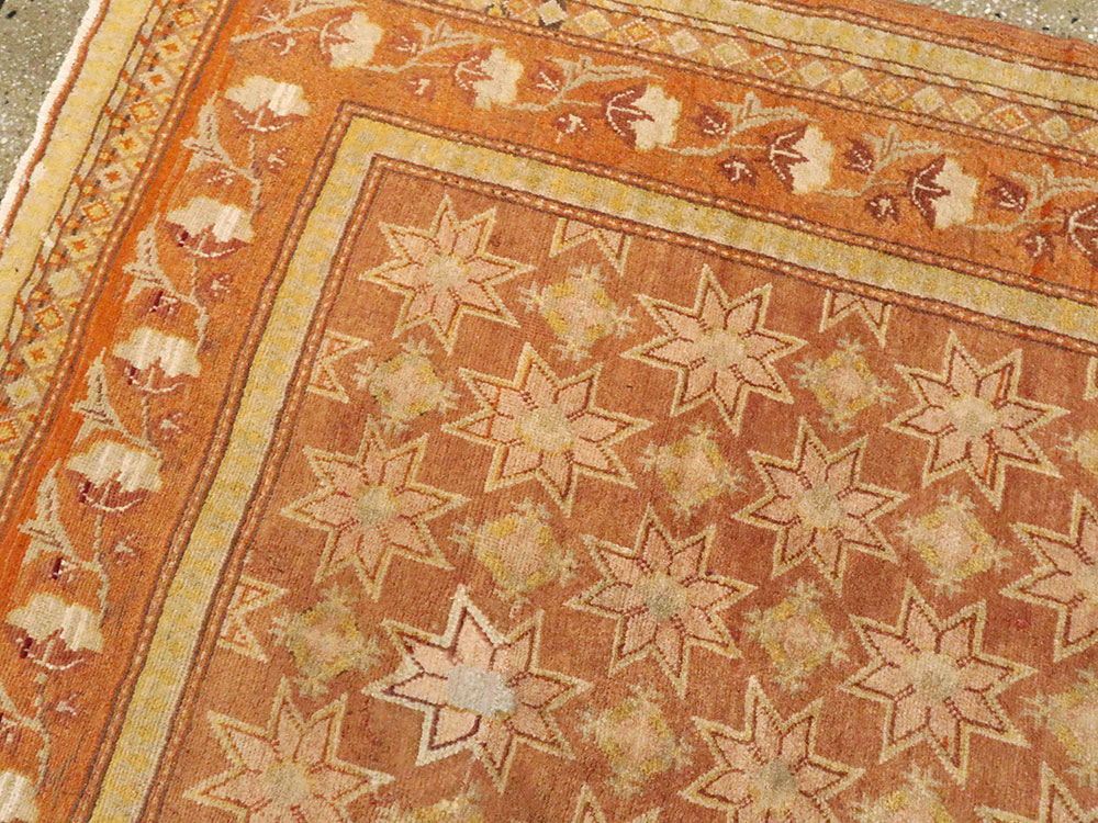 Vintage East Turkestan Samarkand Accent Rug, No.16219 - Gss