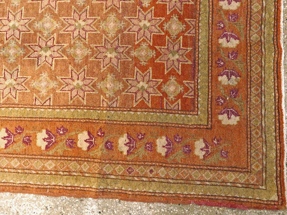 Vintage East Turkestan Samarkand Accent Rug, No.16219 - Gss