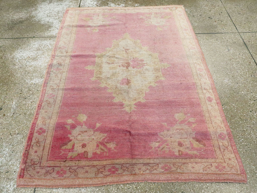 Antique Turkish Oushak Rug, No.16285 - Gss
