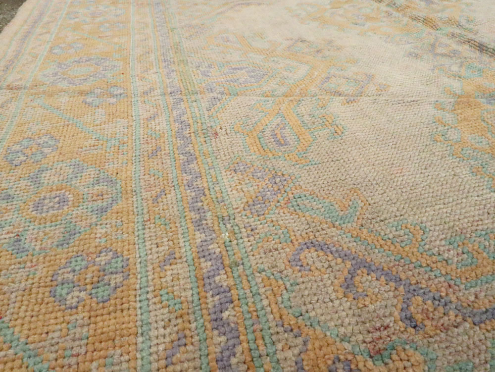 Antique Turkish Oushak Carpet, No.16373 - Gss