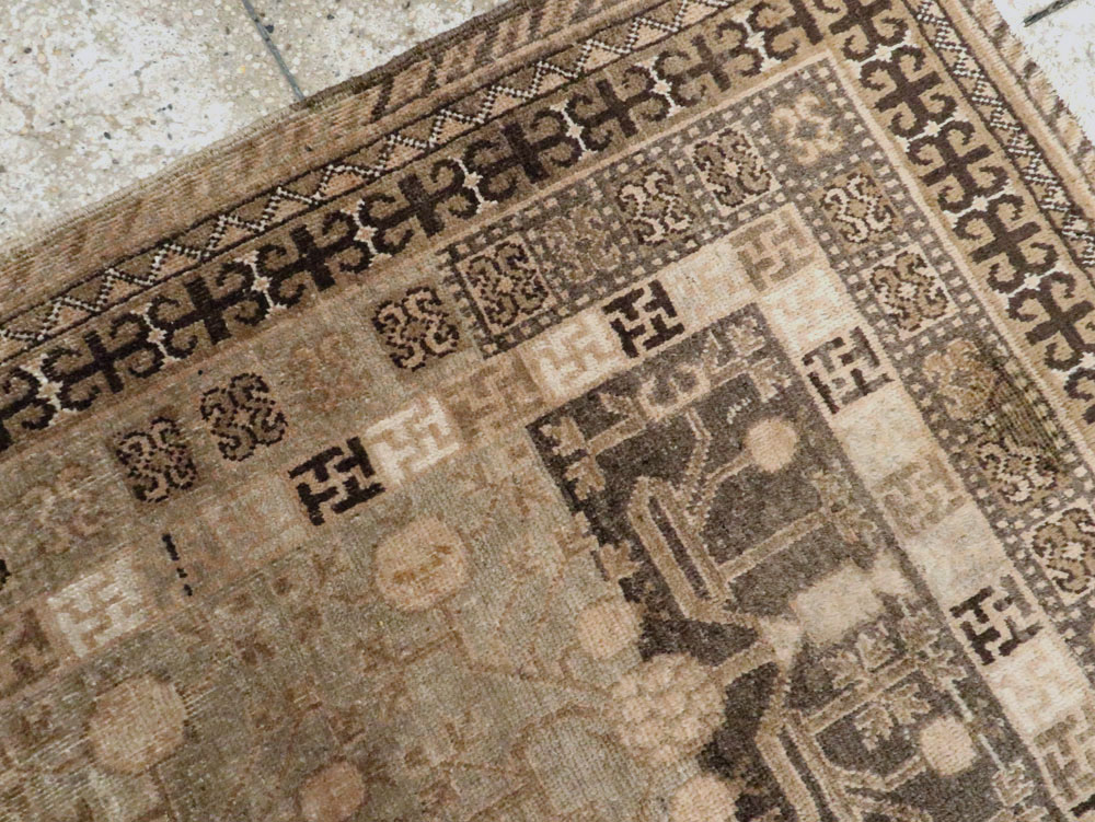 Vintage East Turkestan Khotan Rug, No.16473 - Gss