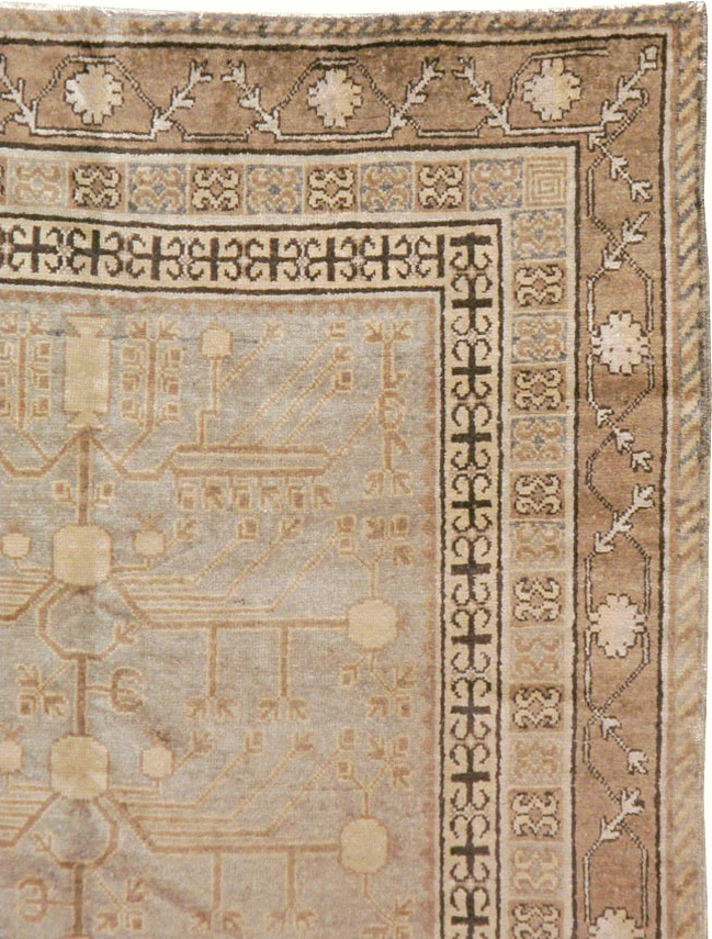 Vintage East Turkestan Khotan Carpet, No.16476 - Gss