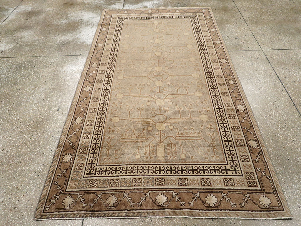 Vintage East Turkestan Khotan Carpet, No.16476 - Gss