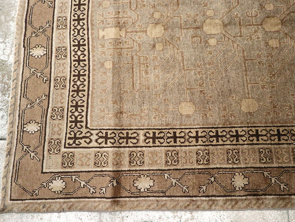 Vintage East Turkestan Khotan Carpet, No.16476 - Gss