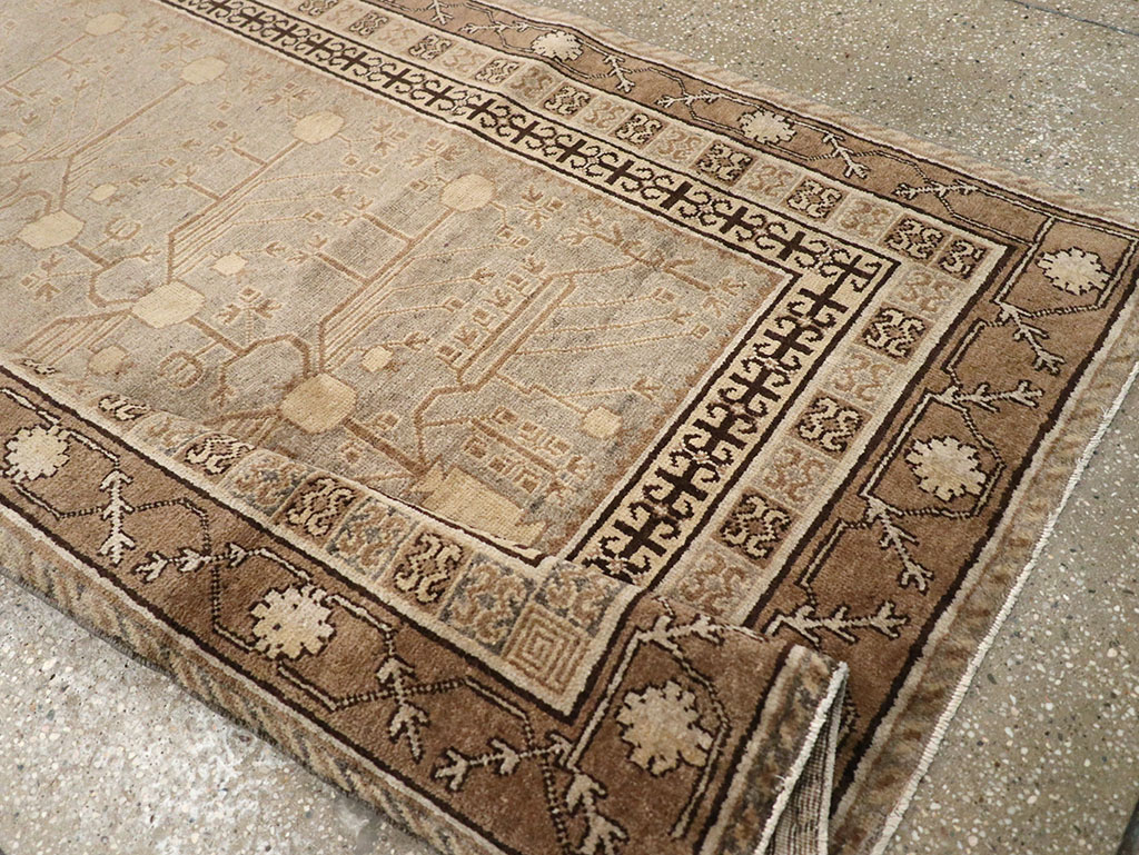 Vintage East Turkestan Khotan Carpet, No.16476 - Gss