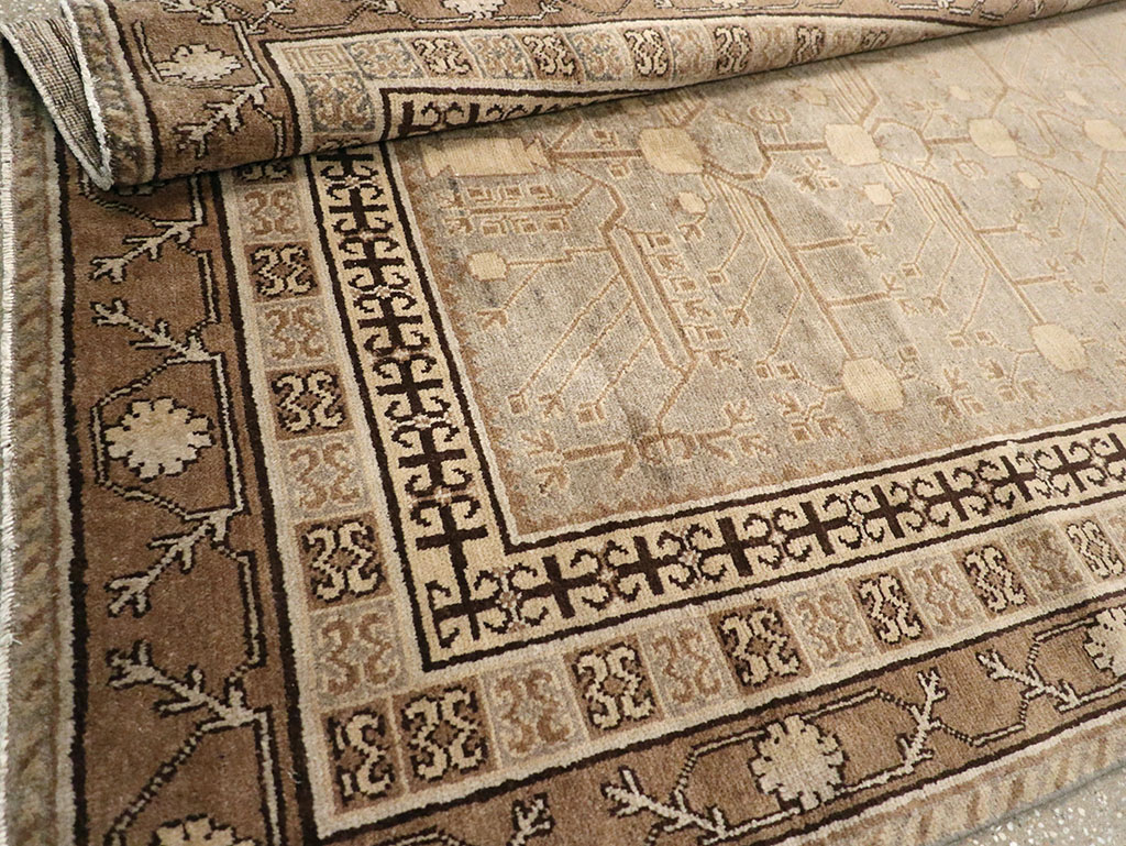 Vintage East Turkestan Khotan Carpet, No.16476 - Gss