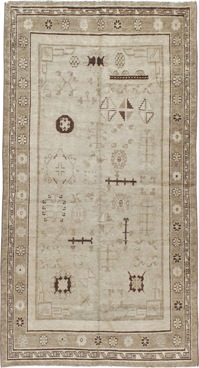 Vintage East Turkestan Khotan Rug, No.16482 - Gss