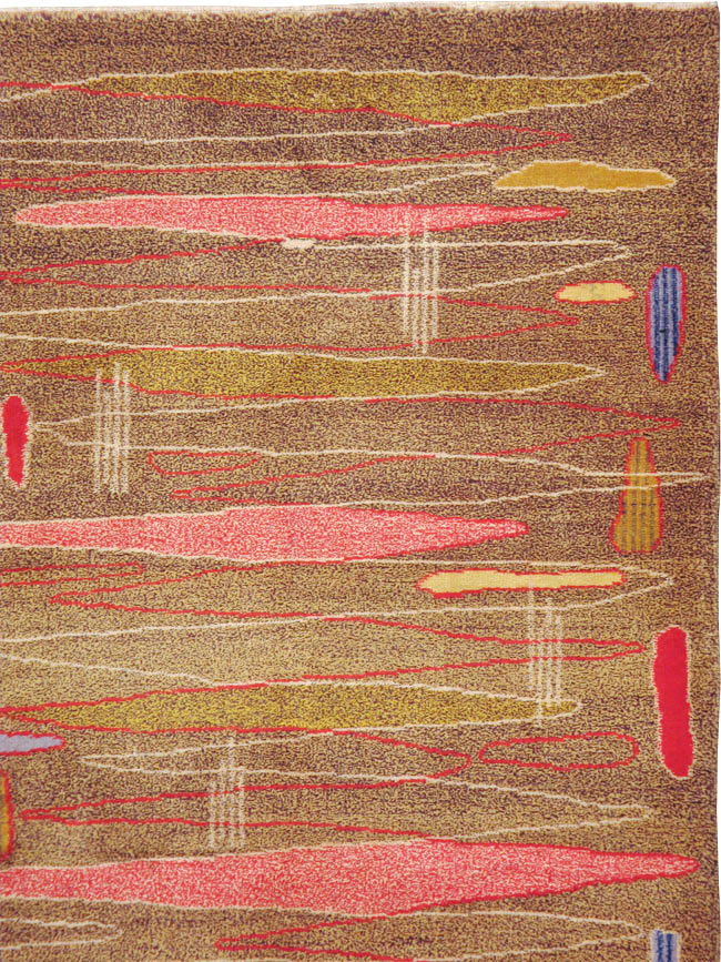 Vintage Turkish Art Deco Style Carpet, No.16525 - Gss