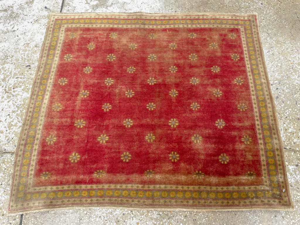 Antique Turkish Sivas Square Throw Rug, No.16541 - Gss