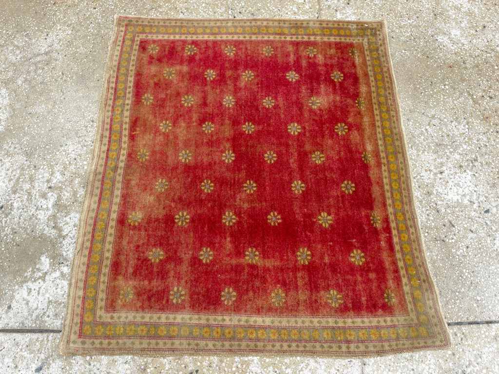 Antique Turkish Sivas Square Throw Rug, No.16541 - Gss