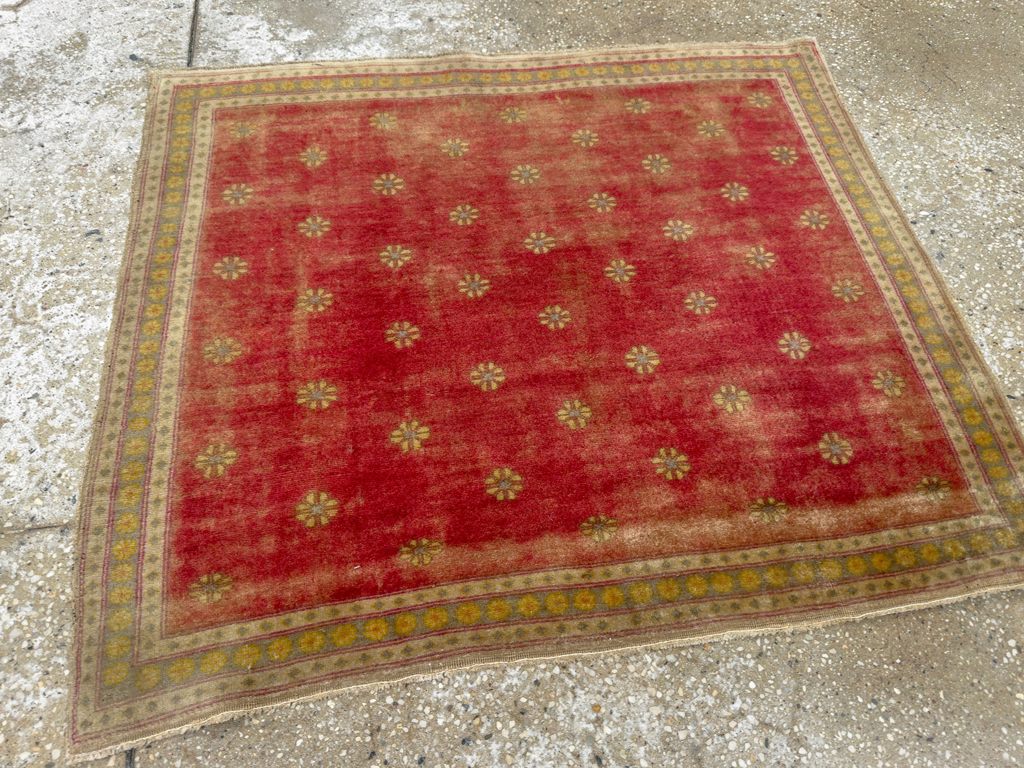 Antique Turkish Sivas Square Throw Rug, No.16541 - Gss