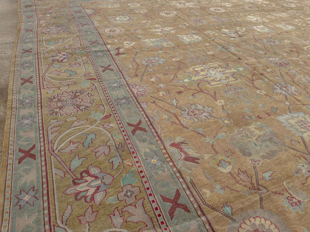 Antique Indian Lahore Square Large Carpet, No.16647 - Gss