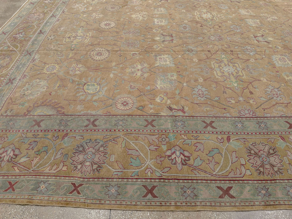 Antique Indian Lahore Square Large Carpet, No.16647 - Gss