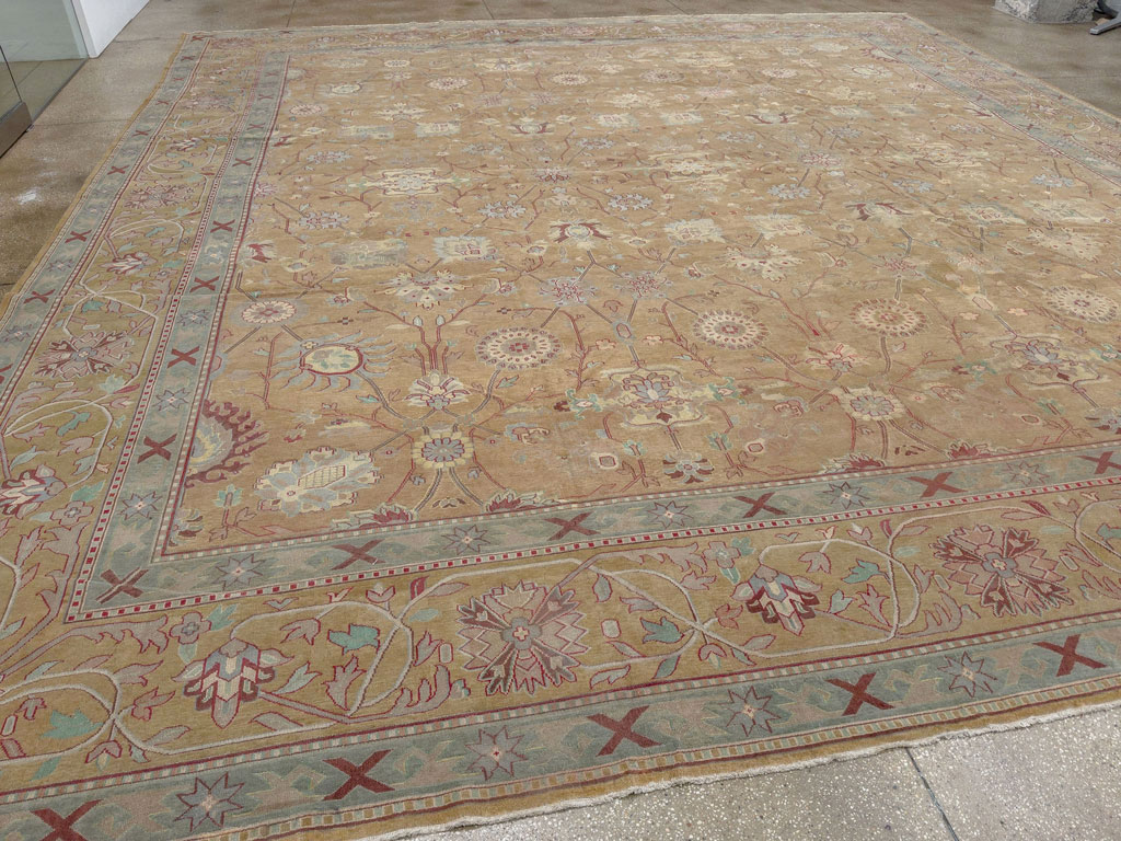 Antique Indian Lahore Square Large Carpet, No.16647 - Gss