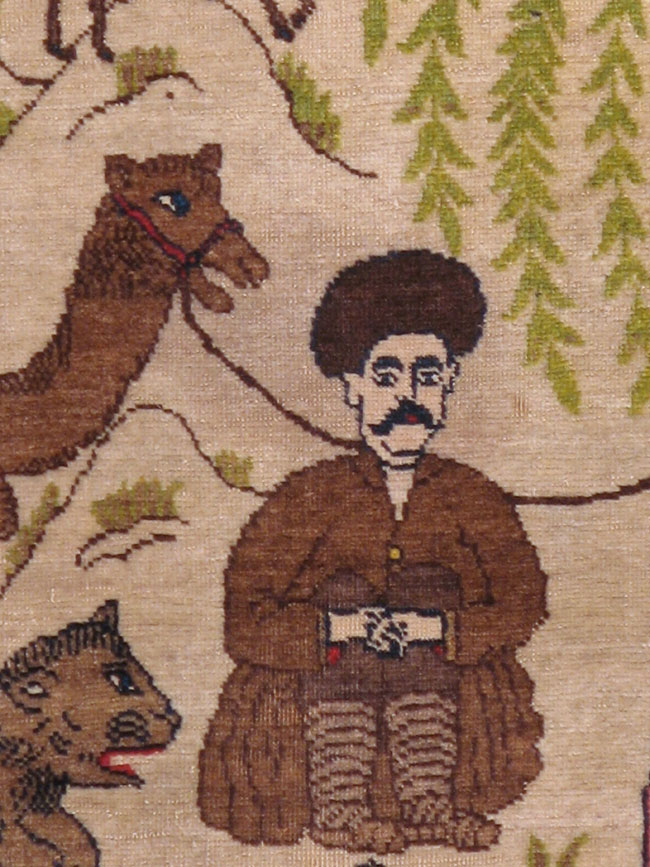 Vintage Persian Tabriz Pictorial Rug, No.16777 - Gss