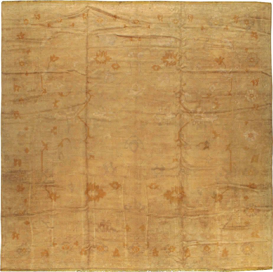 Antique Turkish Oushak Square Carpet, No.16840 - Gss