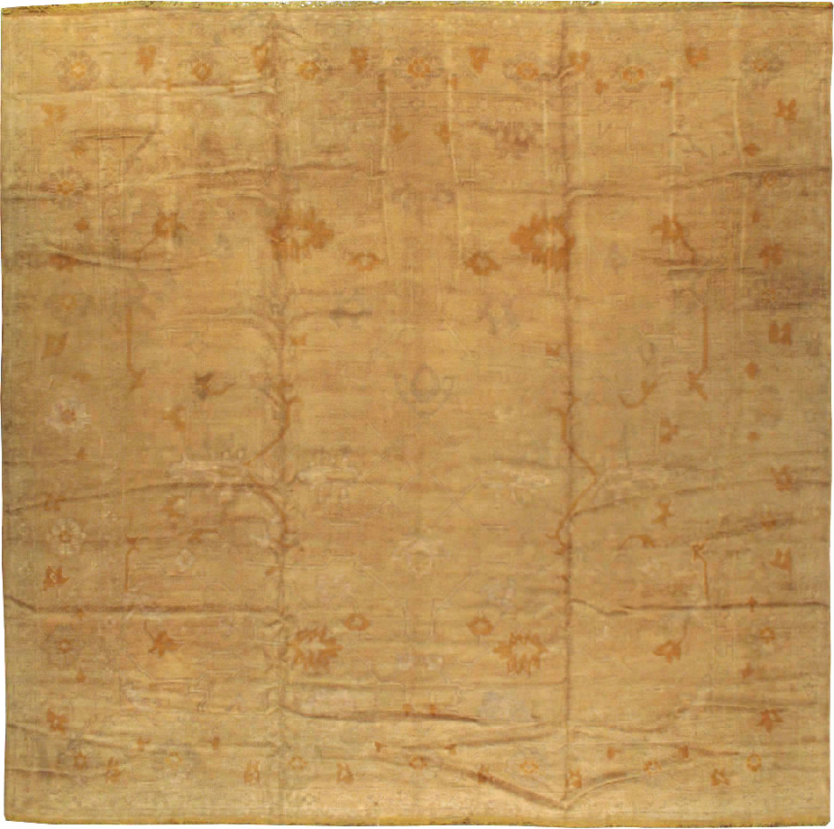 Antique Turkish Oushak Square Carpet, No.16840 - Gss