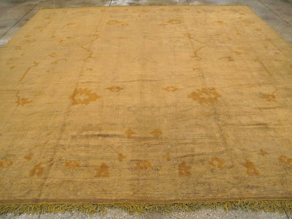 Antique Turkish Oushak Square Carpet, No.16840 - Gss