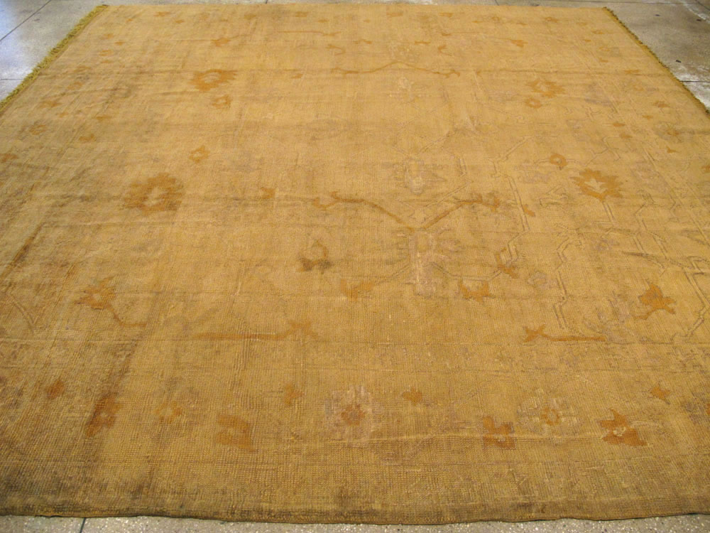 Antique Turkish Oushak Square Carpet, No.16840 - Gss