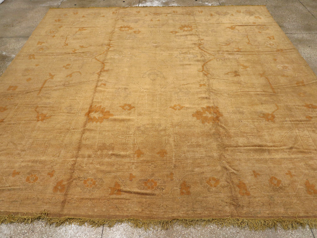 Antique Turkish Oushak Square Carpet, No.16840 - Gss