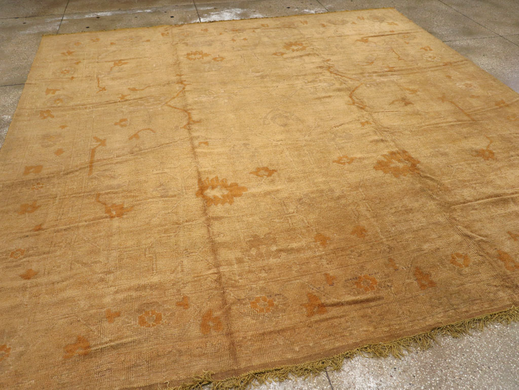 Antique Turkish Oushak Square Carpet, No.16840 - Gss