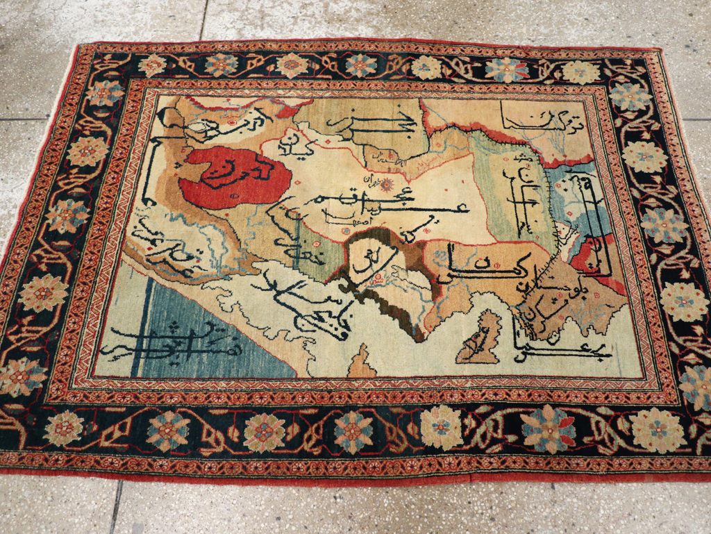 Vintage Persian Tabriz Map Rug, No.16841 - Gss
