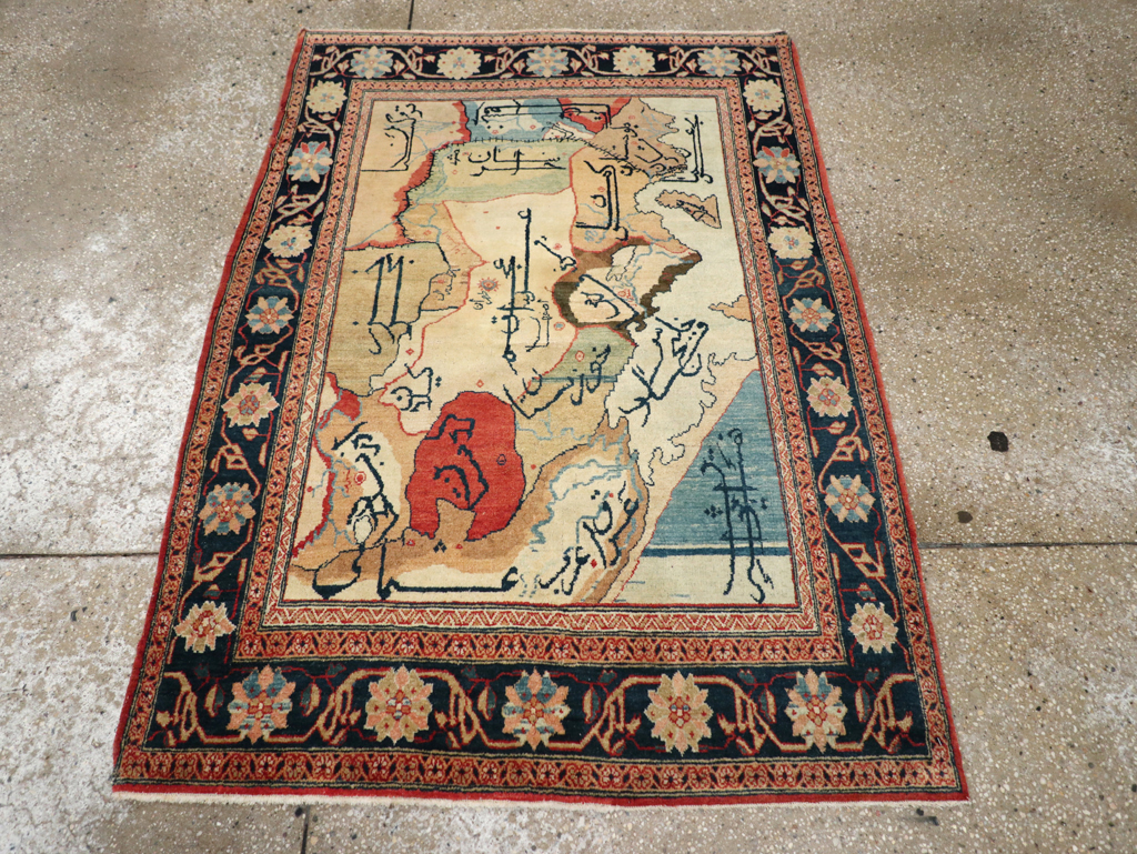 Vintage Persian Tabriz Map Rug, No.16841 - Gss