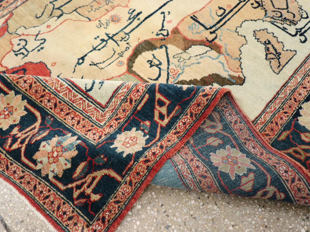 Vintage Persian Tabriz Map Rug, No.16841 - Gss