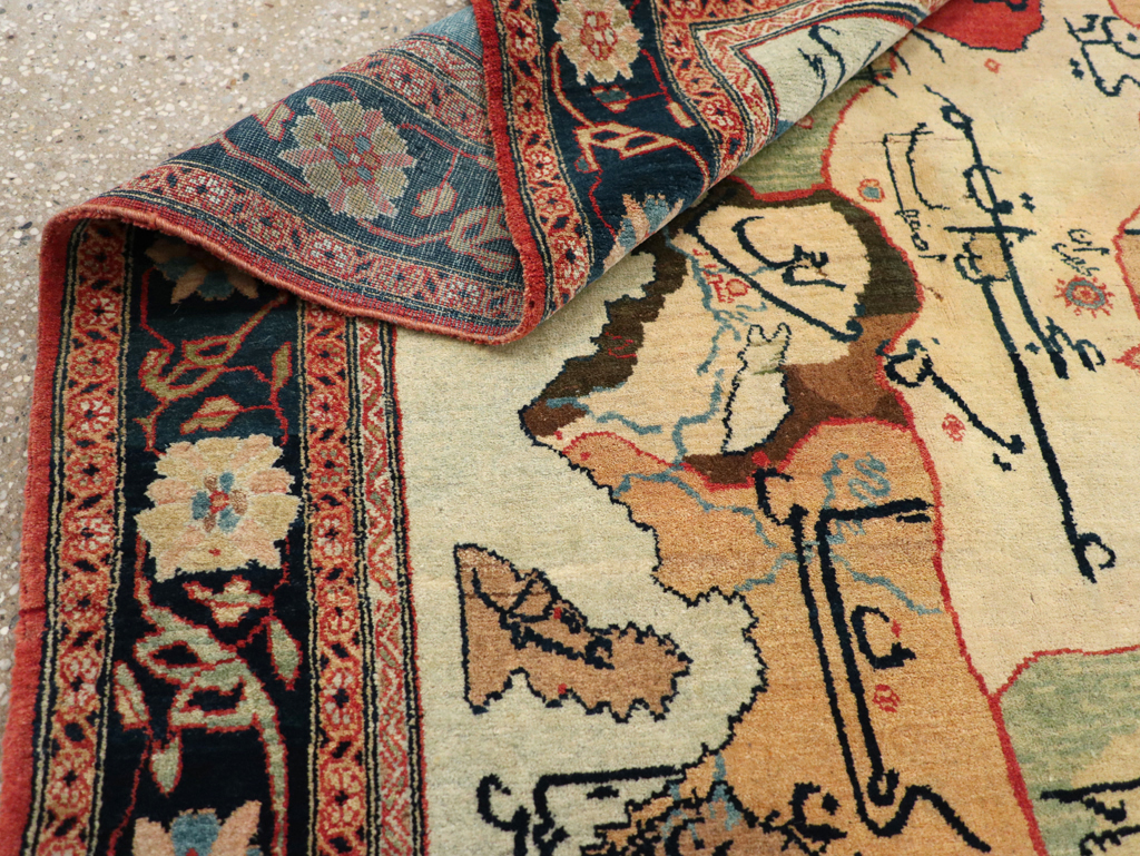 Vintage Persian Tabriz Map Rug, No.16841 - Gss