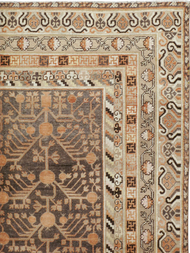 Antique East Turkestan Khotan Carpet, No.16875 - Gss