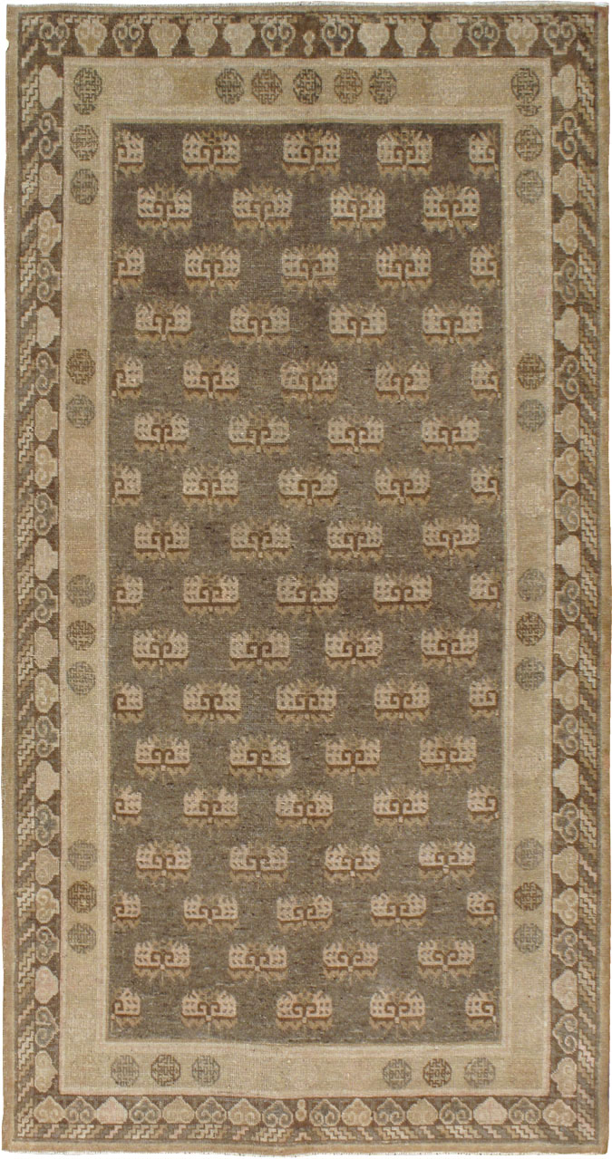 Vintage East Turkestan Khotan Carpet, No.16914 - Gss